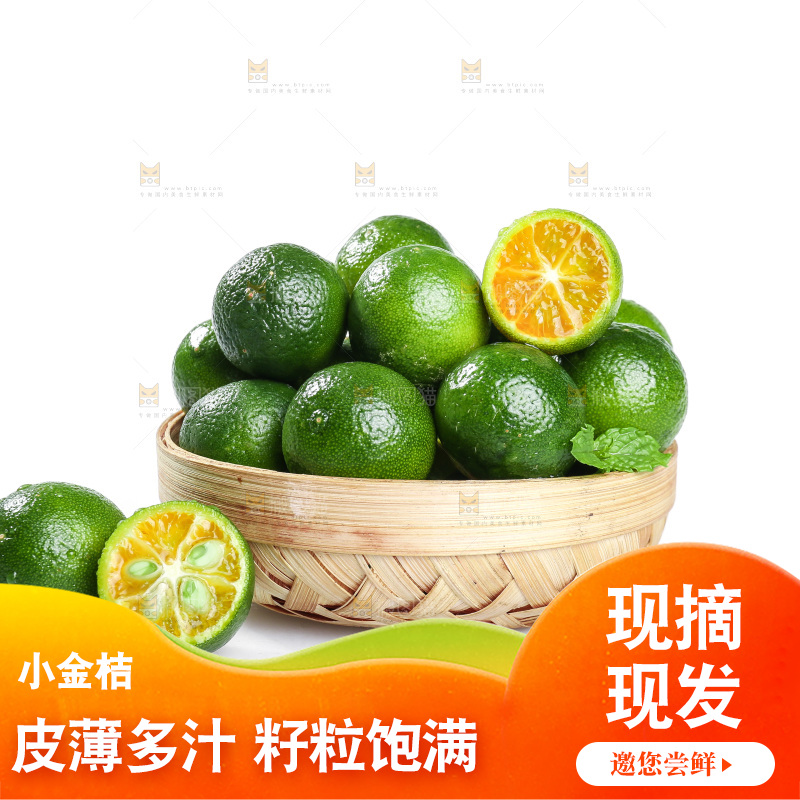 白底上的小金桔