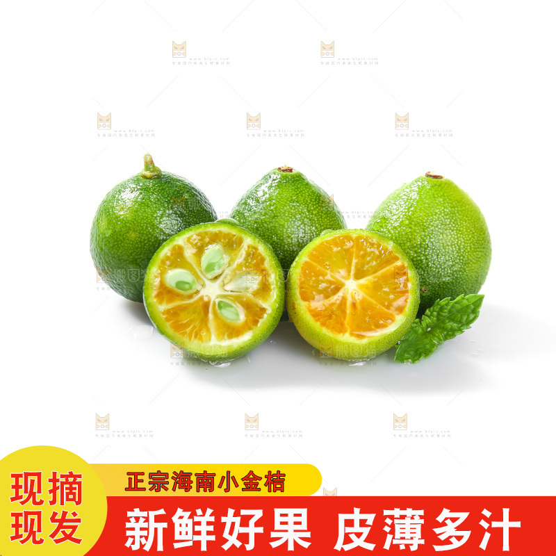 白底上的小金桔