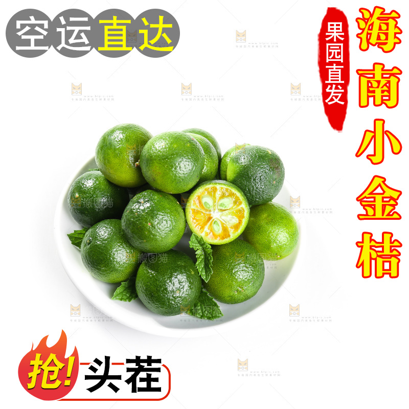 白底上的小金桔