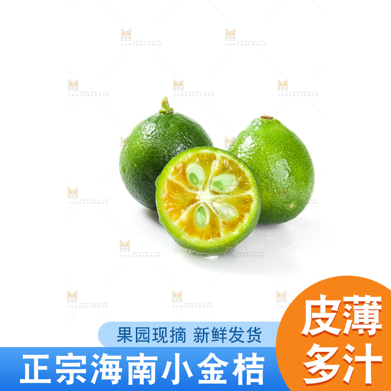 白底上的小金桔