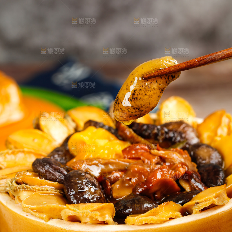 深底上的佛跳墙食材