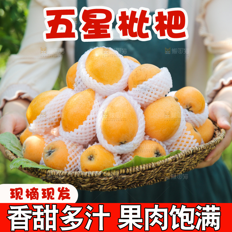 手里端着一篮大枇杷