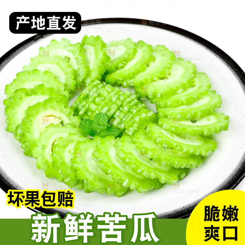 白底上的苦瓜