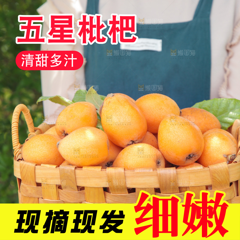 手里端着一篮枇杷