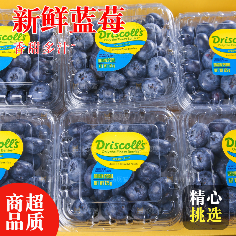 黑底上摆着的新鲜蓝莓