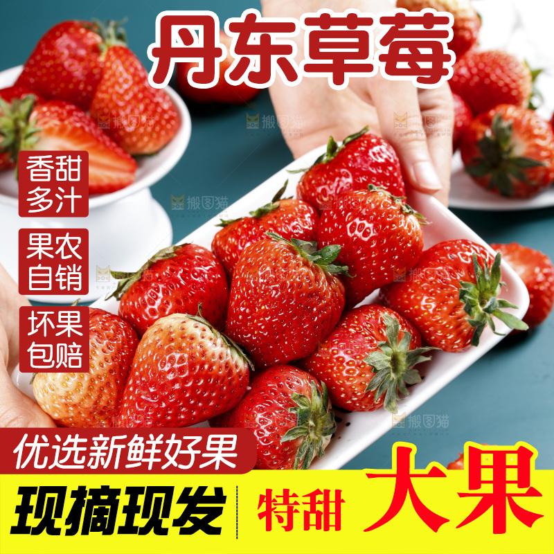 深底上的丹东草莓