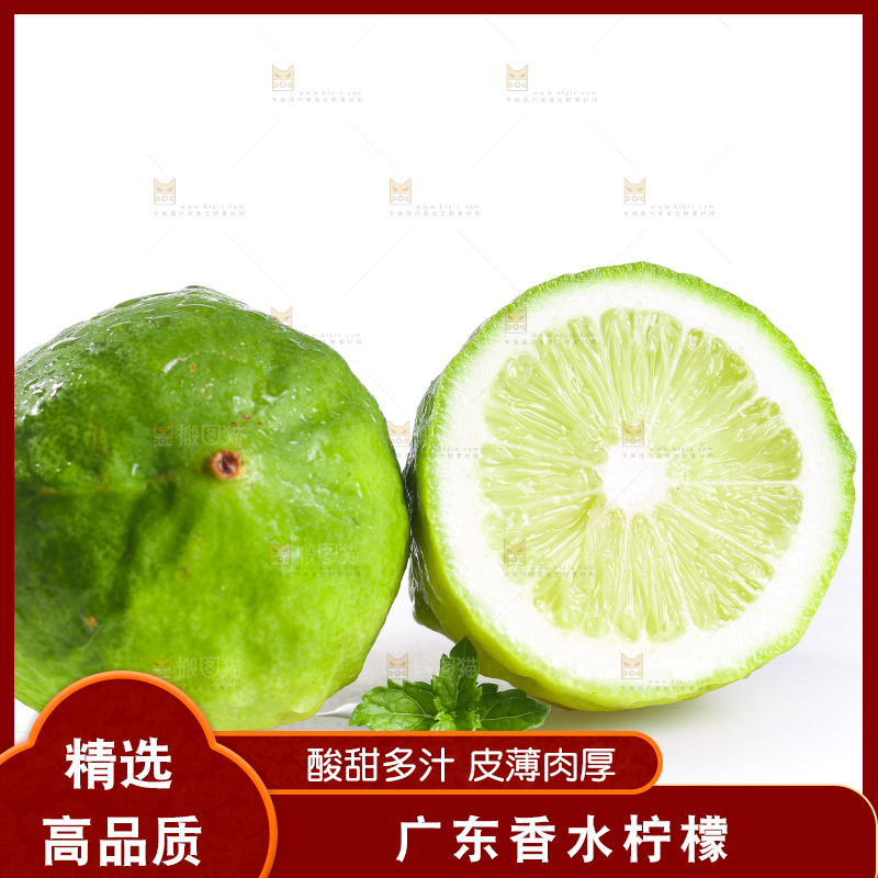 白底上的广东香水柠檬