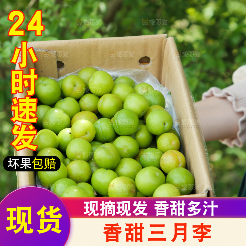 手里端着一箱三月李
