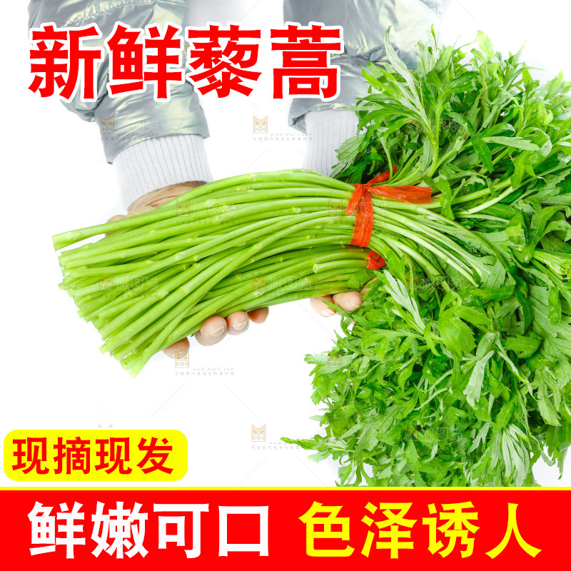 白底上放着藜蒿