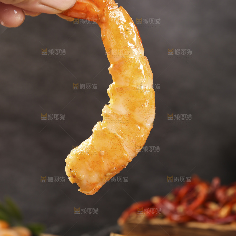 深底上的香辣大虾