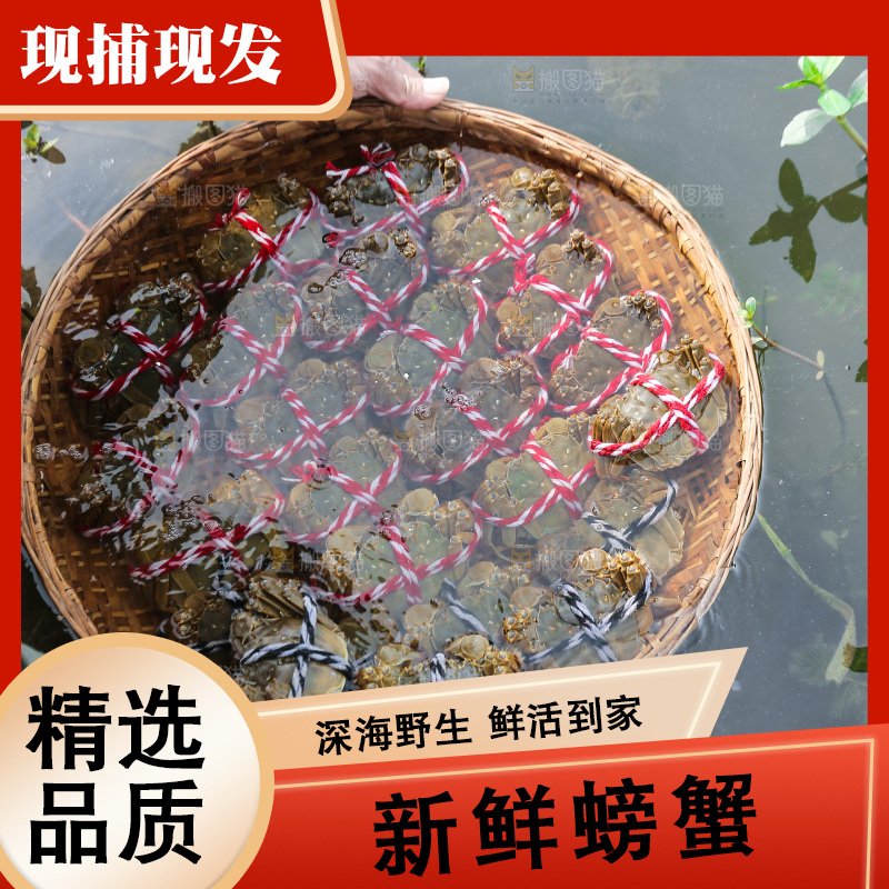 手里拿着阳澄湖大闸蟹