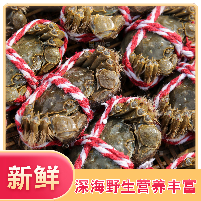 手里拿着阳澄湖大闸蟹