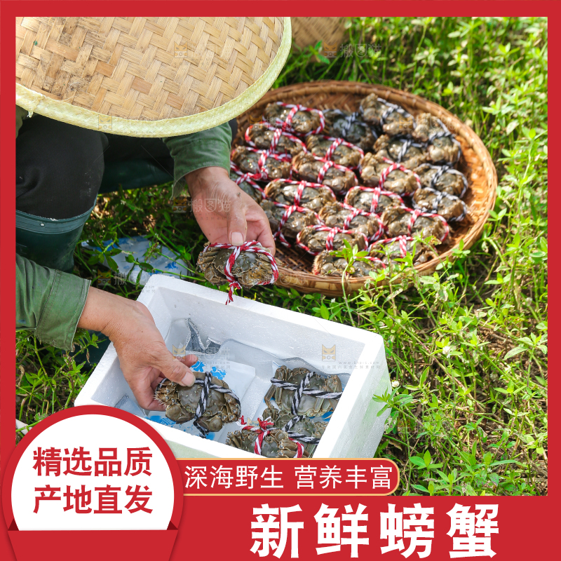 手里拿着阳澄湖大闸蟹
