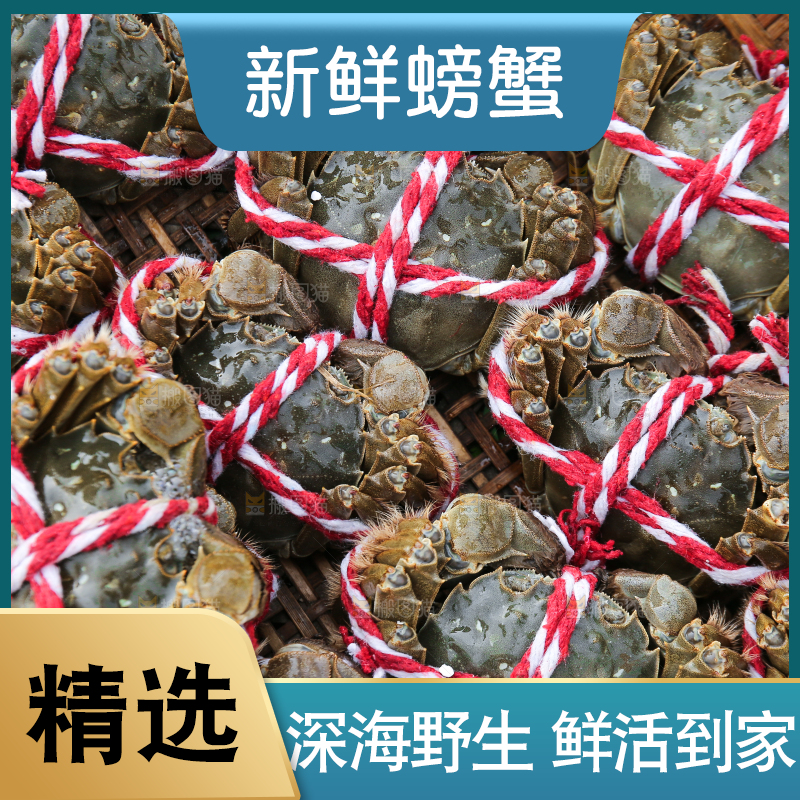 手里拿着阳澄湖大闸蟹