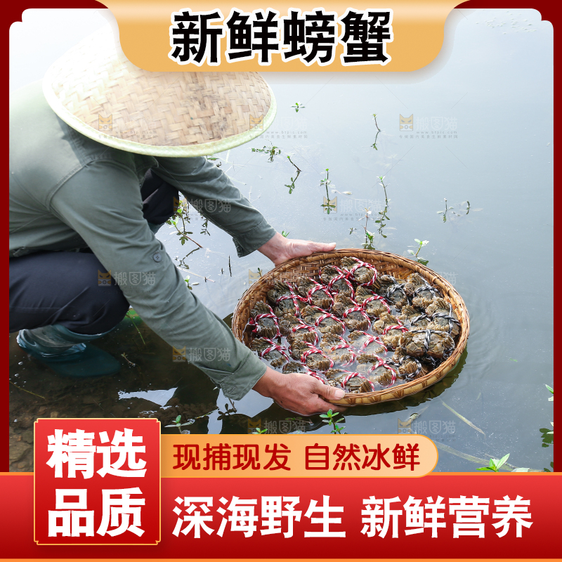 手里拿着阳澄湖大闸蟹