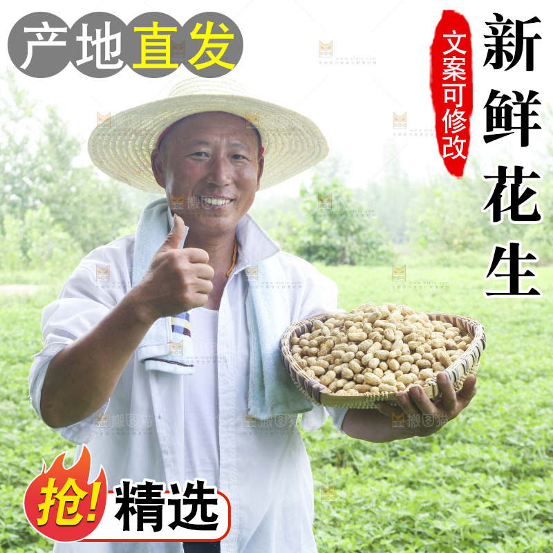 手里拿着现挖花生