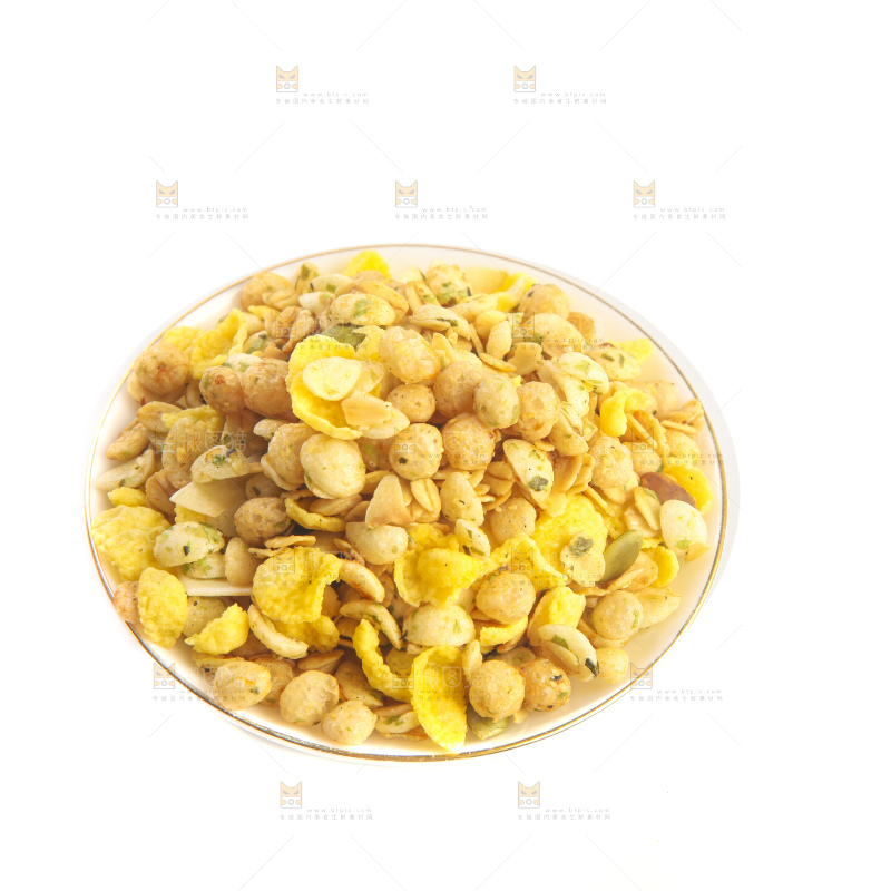 白底上的谷物麦片