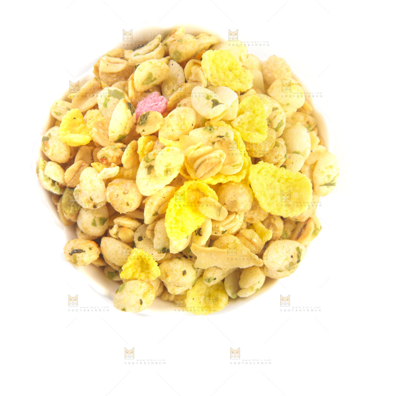 白底上的谷物麦片