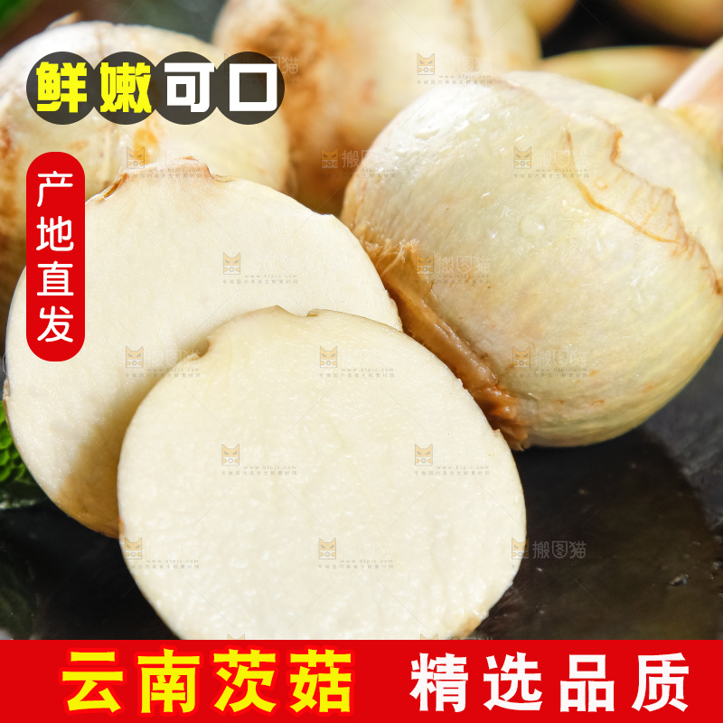 黑石垫上放着切开的白茨菇