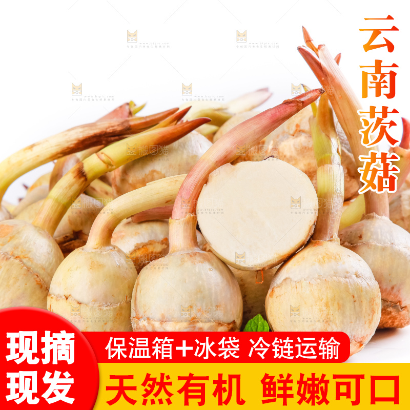 白底上放着云南茨菇
