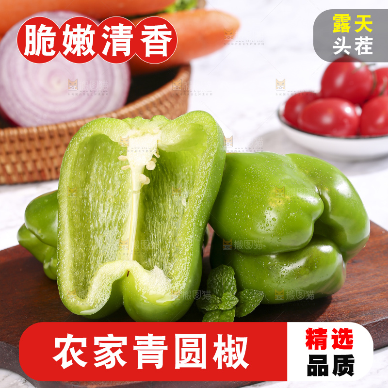 浅底上的青圆椒