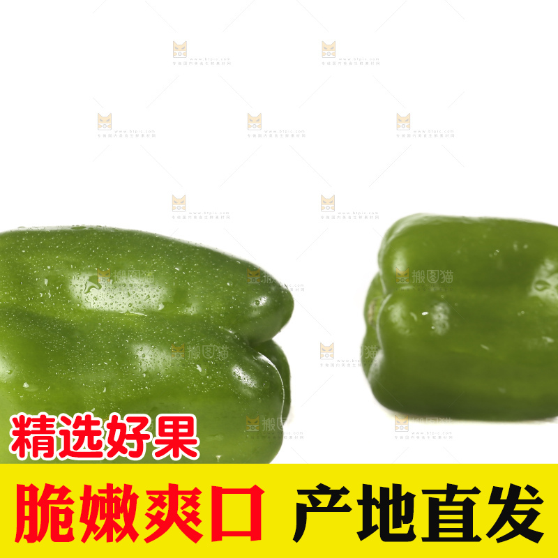 白底上的青圆椒