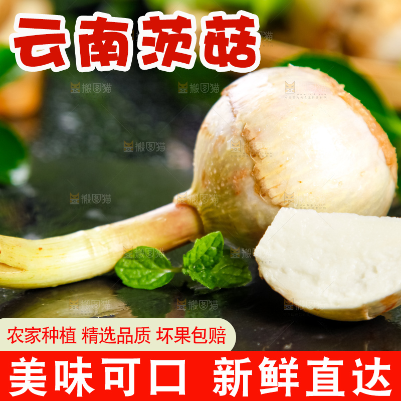 黑石板上放着切开的白茨菇