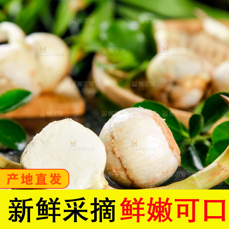 黑石板上放着切开的白茨菇