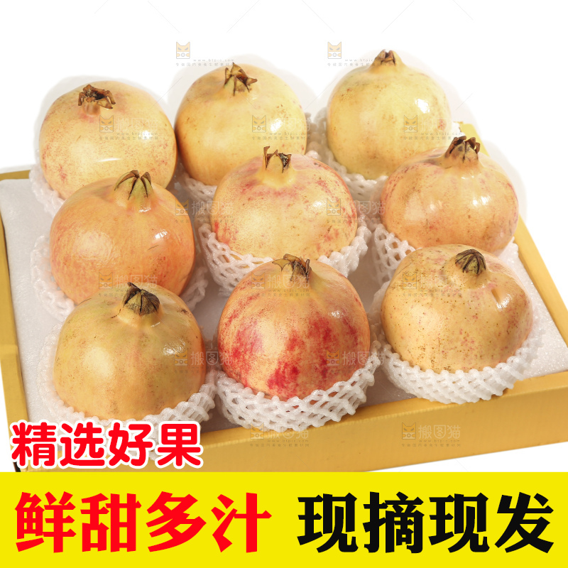 白底上的蒙自石榴