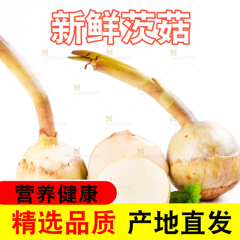 白底上放着切开的云南茨菇