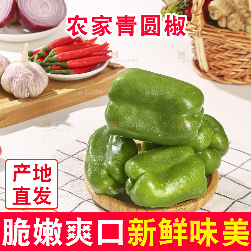 浅底上的青圆椒
