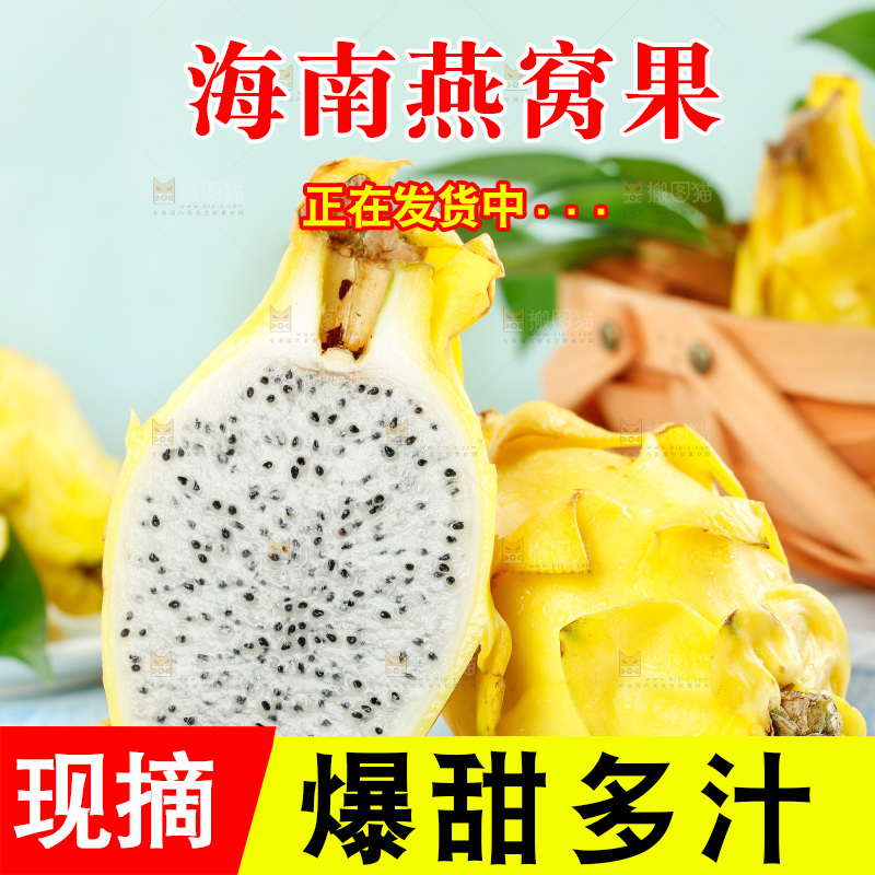 浅底上的黄皮火龙果