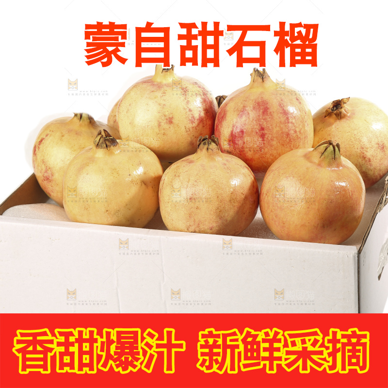 白底上的蒙自石榴