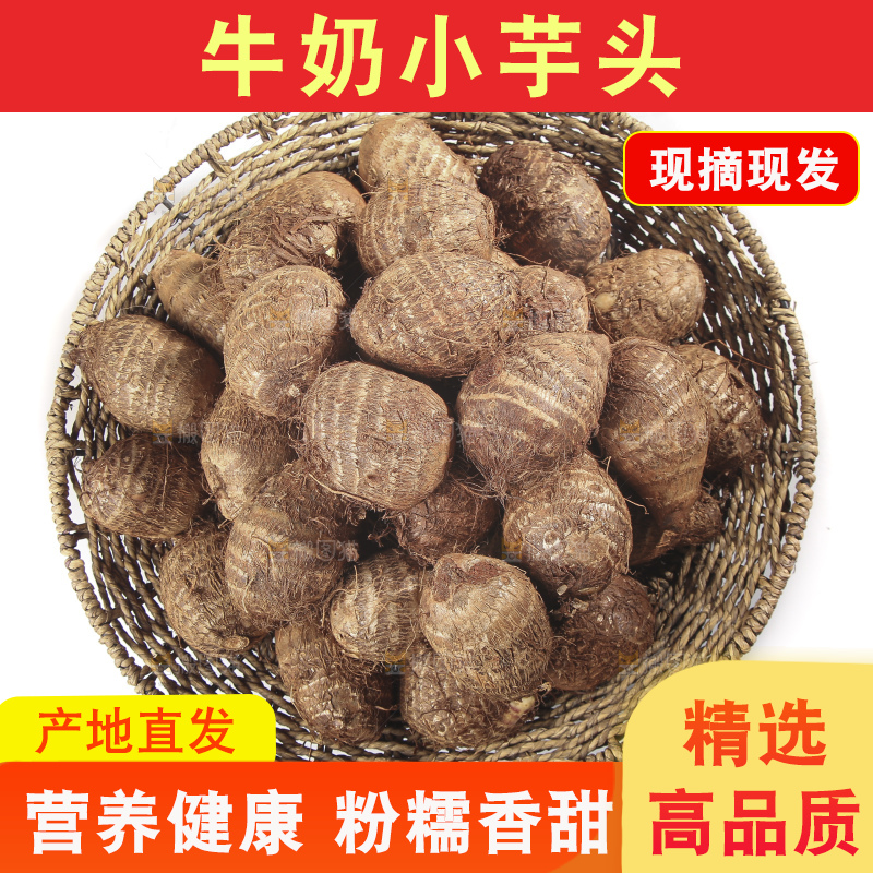 白底上的牛奶芋头