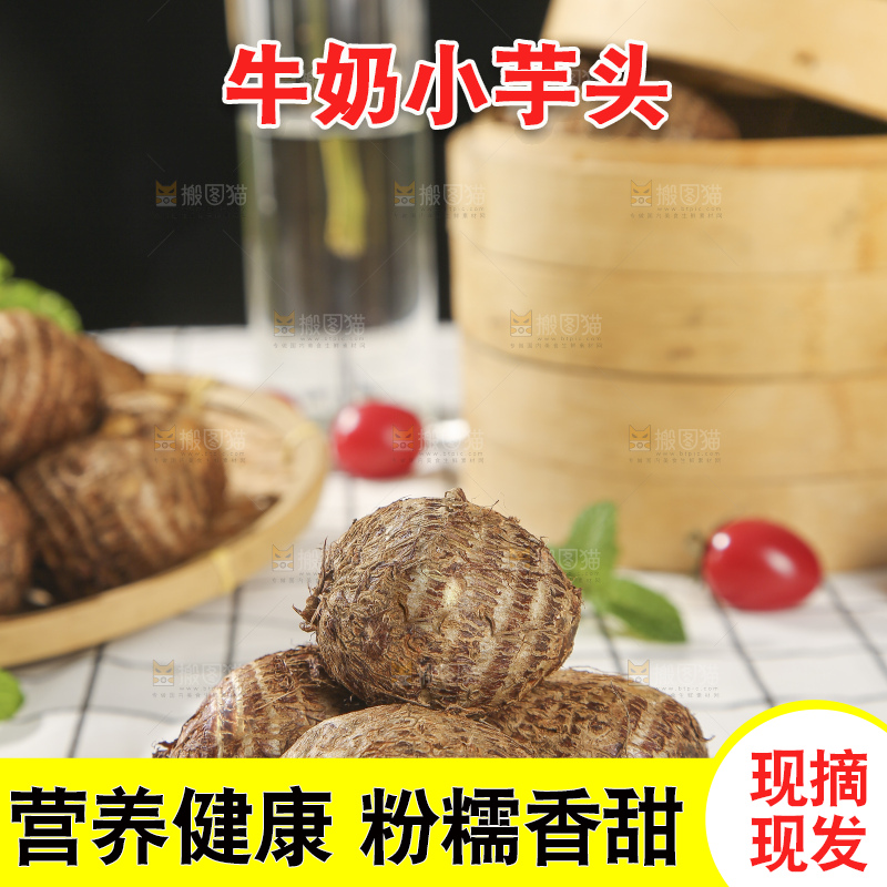 浅底上的新鲜小芋头
