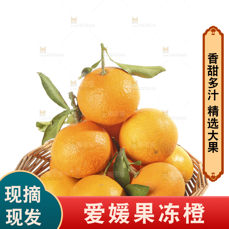 白底上的爱媛果冻橙