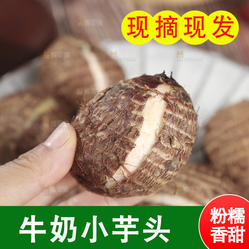 深底上的新鲜小芋头