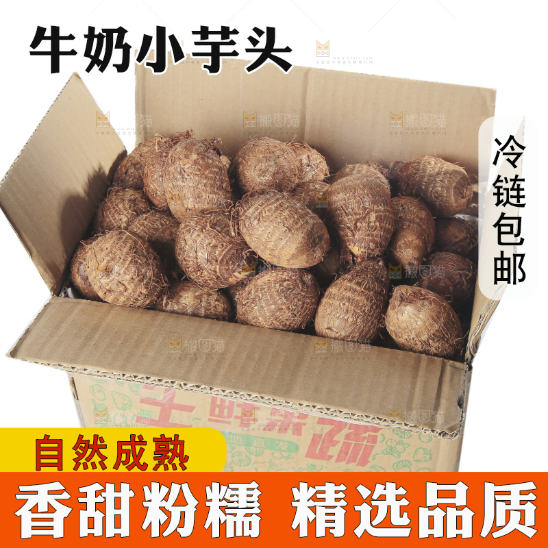 白底上的牛奶芋头