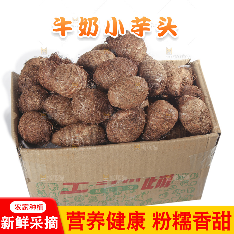 白底上的牛奶芋头