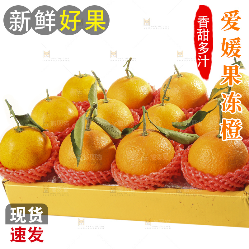 白底上的爱媛果冻橙