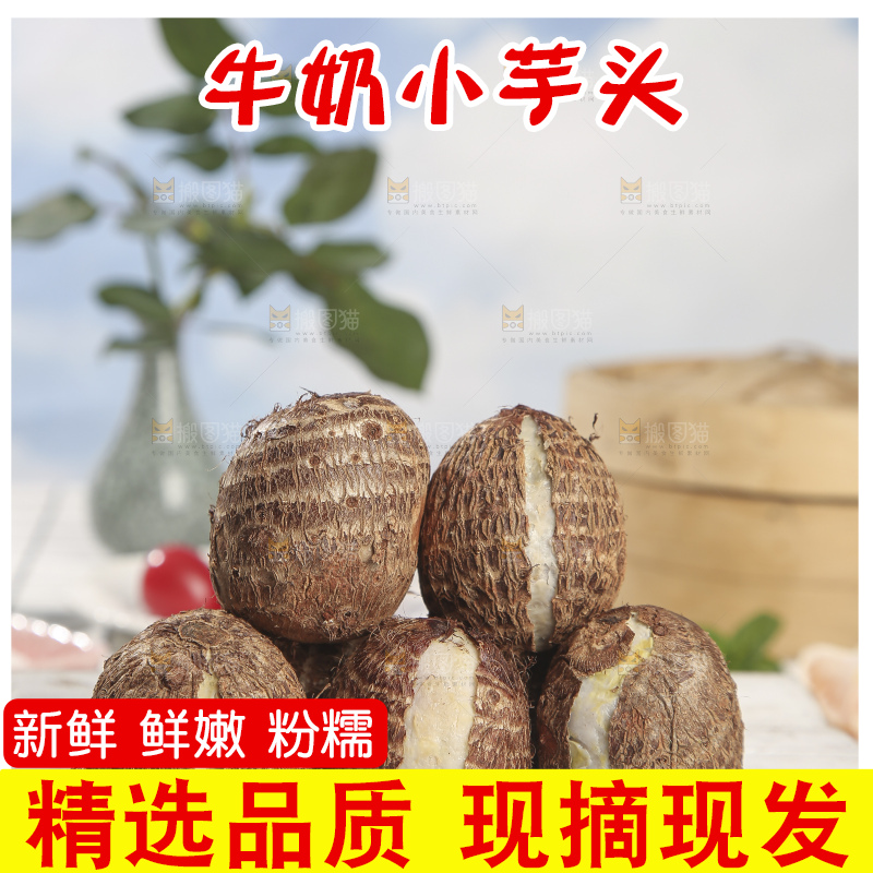 浅底上的新鲜小芋头