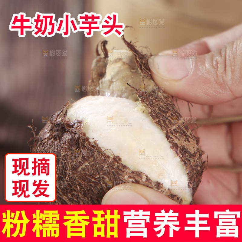 深底上的新鲜小芋头