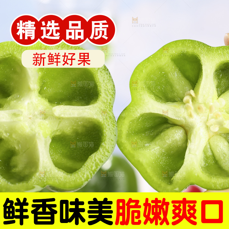 浅底上的青圆椒