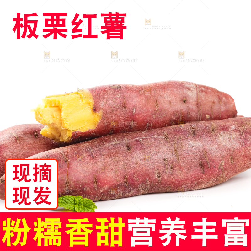 白底上的板栗红薯
