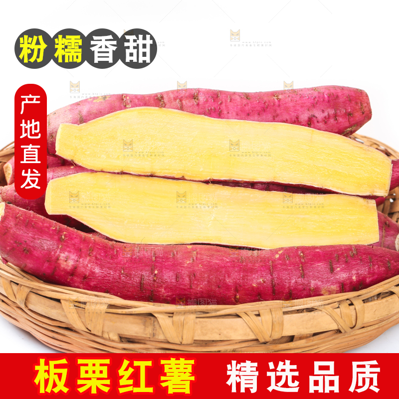 白底上的板栗红薯