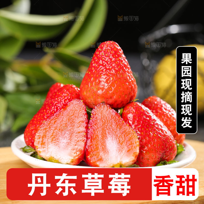 深底上的丹东草莓