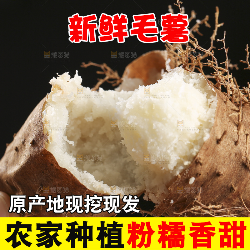 浅底上的新鲜毛薯
