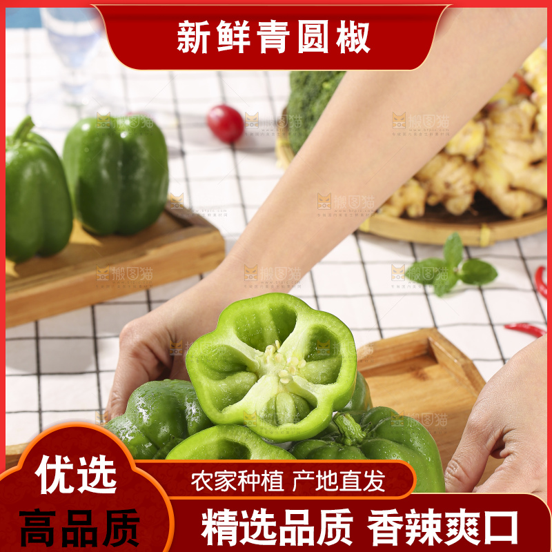 浅底上的青圆椒