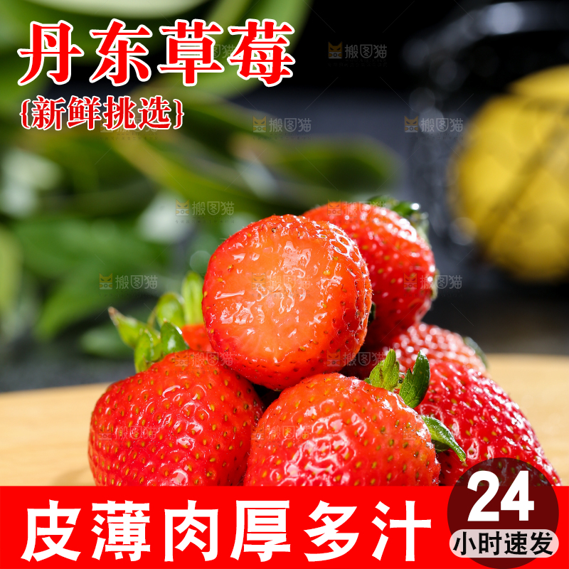 深底上的丹东草莓
