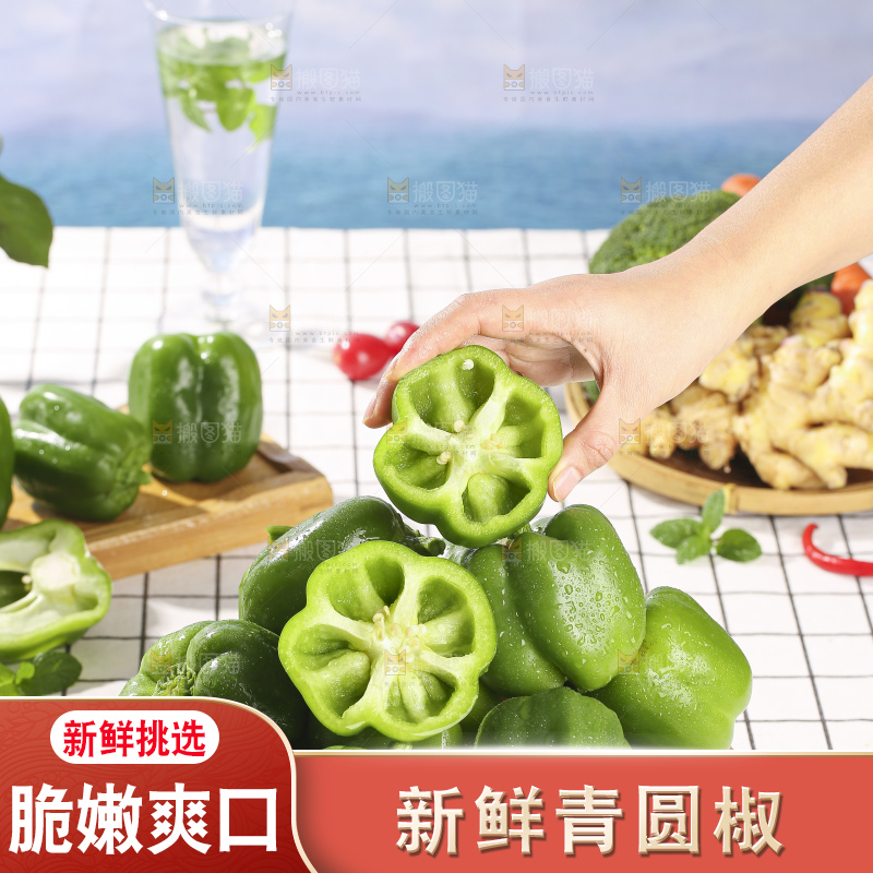 浅底上的青圆椒